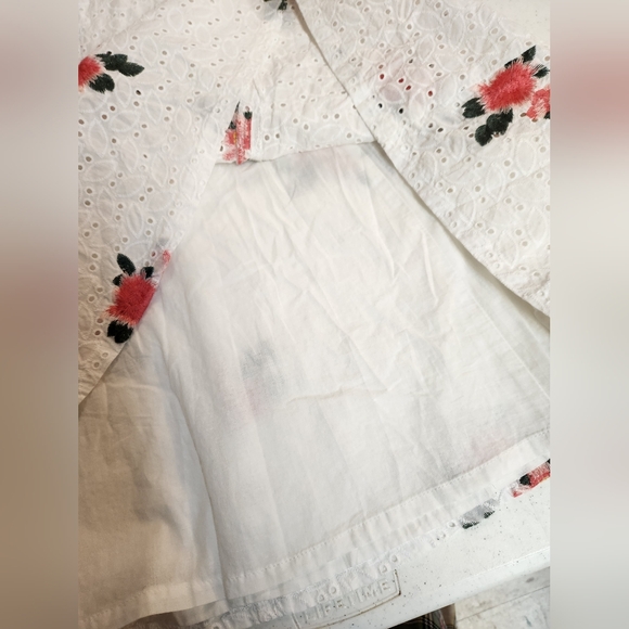 Calvin Klein floral embroidered eyelet Midi dress White Size 10 Bonus Necklace - Picture 12 of 13